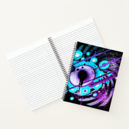 (Cyan und Lila) Neon-Tinte-Galaxie-Spirale Notizbuch