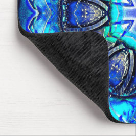 Cyan und sehr blau Kaleidoskop von Wachs Farbe thr Mousepad