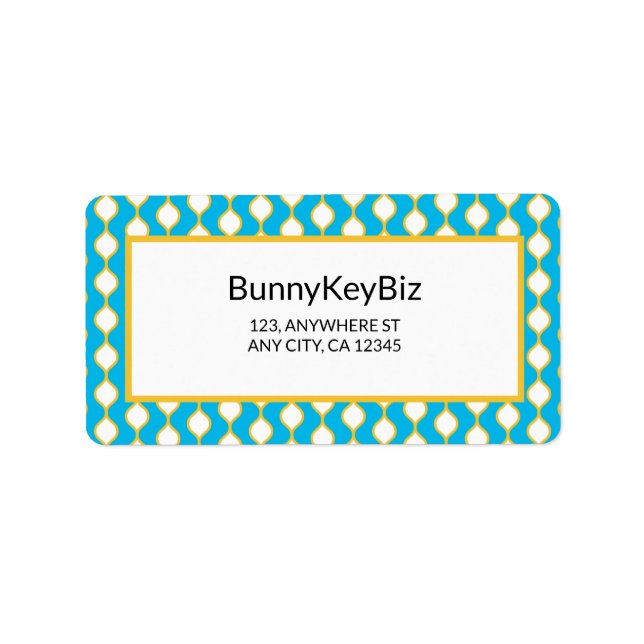 Cyan Yellow Bubble Line Company-Adresse Adressaufkleber (Vorne)