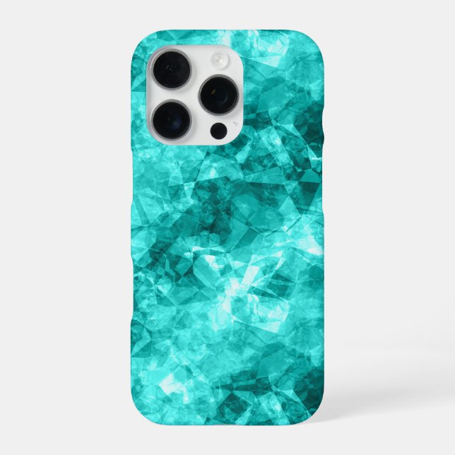 Cyan zerknitterte Textur iPhone Hülle (Rückseite)