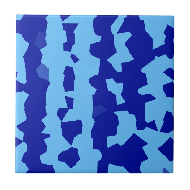 Cyanblaue unregelmäßige abstrakte Gestaltung  Fliese (Vorderseite)