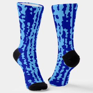 Cyanblaue unregelmäßige abstrakte Gestaltung Socken