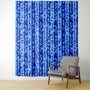 Cyanblaue unregelmäßige abstrakte Gestaltung Wandteppich
