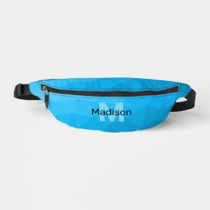 Cyanblauer Farbverlauf geometrisches Maschenmuster Bauchtasche