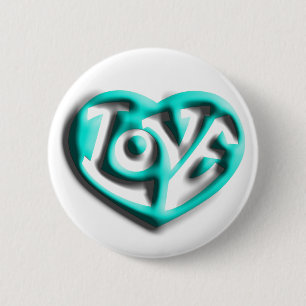 Cyaner Hippie-Liebesherz Button