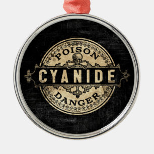 Cyanid Vintage Style Giftlabel Ornament Aus Metall