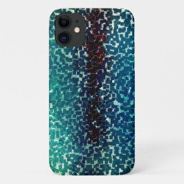 Cyanisch blauer Mosaik auf grauem Hammerglas Case-Mate iPhone Hülle