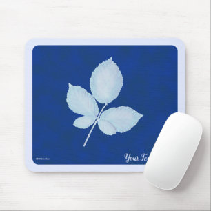 Cyano Print Bramble-Blätter Mousepad