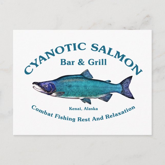 Cyanotic Lachs Bar & Grill Postkarte (Vorderseite)