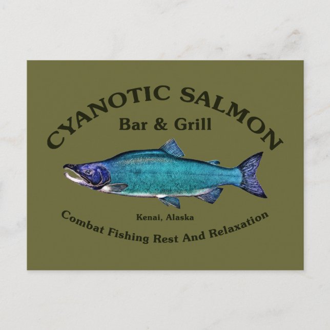 Cyanotic Lachs Bar & Grill Postkarte (Vorderseite)