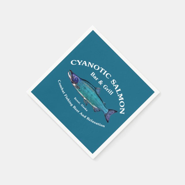 Cyanotic Lachs Bar & Grill Serviette (Ecke)