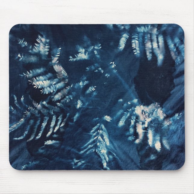 Cyanotype Mousepad - Mimosa Tree (Vorne)
