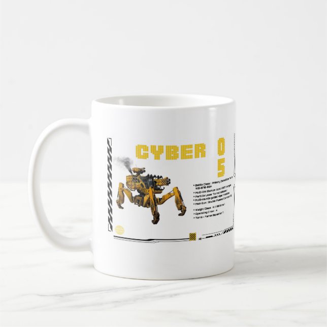 Cyber 05 Mech Robot Design Kaffeetasse (Links)