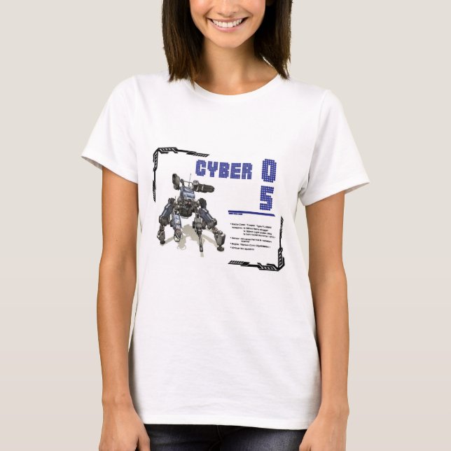 Cyber 05 Mech Robot Design T-Shirt (Vorderseite)