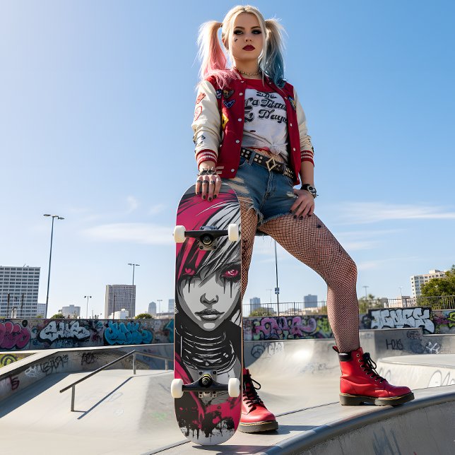 Cyber 2K Urban Emo-Mädchen Skateboard Deck (Von Creator hochgeladen)