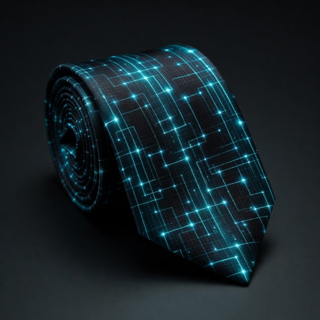Cyber Blau Neon-Schaltung Krawatte (Von Creator hochgeladen)