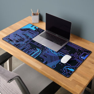 Cyber Blue PCB-Schaltplan-Ästhetik Schreibtischunterlage