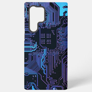 Cyber Blue PCB-Schaltplan Kunst Samsung Galaxy Hülle