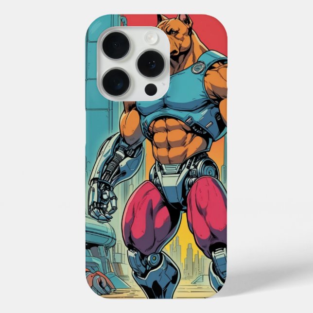 "Cyber Buff Dog – Retro Anime Robot Warrior" Case-Mate iPhone Hülle (Rückseite)