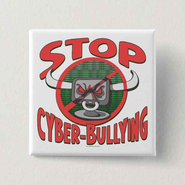 Cyber-Bullying Anti-Cyberbully Gear stoppen Button (Vorderseite)