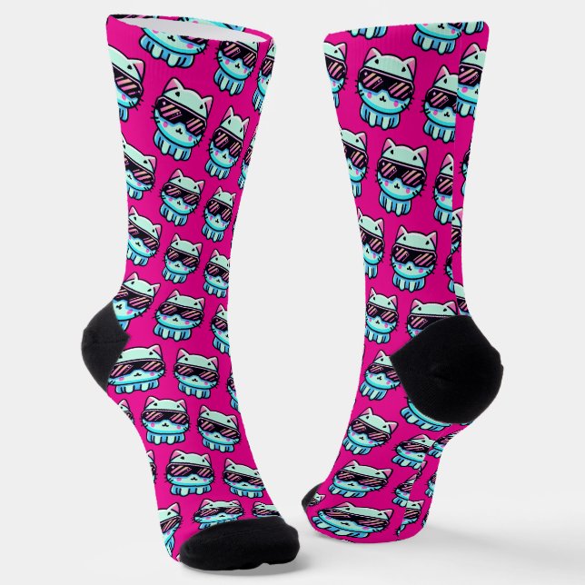 Cyber Cat Socken (Gewinkelt)