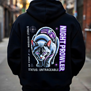 Cyber Cat Streetwear Grafik-T-Shirt für Katzenlieb Hoodie