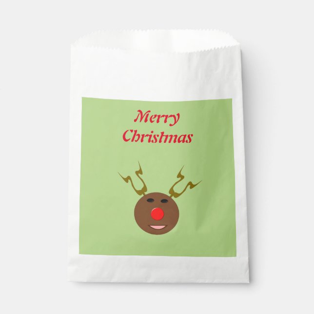 Cyber Christmas Reindeer Custom Favor Bags Geschenktütchen (Vorderseite)
