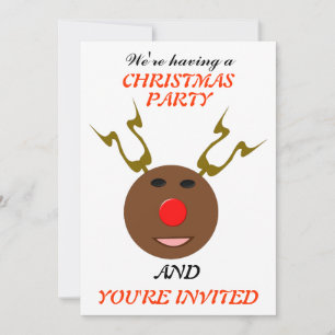 Cyber Christmas Reindeer Custom Party Einladung