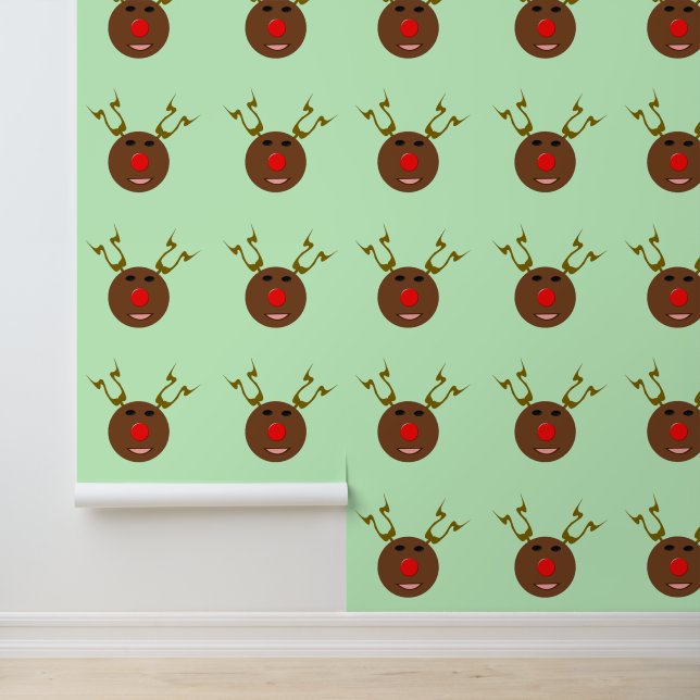 Cyber Christmas Reindeer Gemustert Tapete (Anwendung)