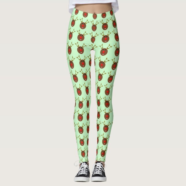 Cyber Christmas Reindeer Leggings (Vorderseite)