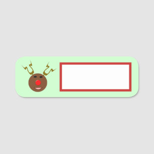 Cyber Christmas Reindeer Namensschild