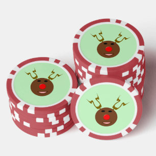 Cyber Christmas Reindeer Pokerchips