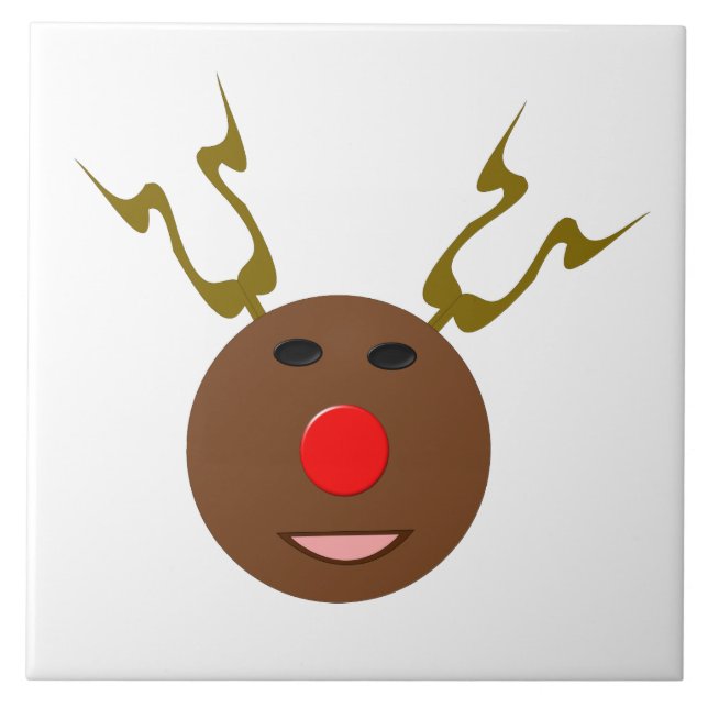 Cyber Christmas Reindeer Tile Fliese (Vorderseite)