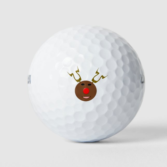 Cyber Christmas Reindeerl Golf Ball (Vorderseite)