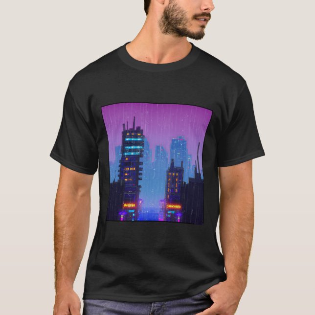 Cyber Cityscape T-Shirt (Vorderseite)