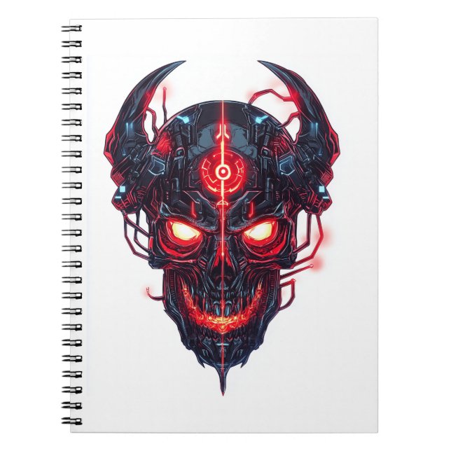 Cyber Demon Skull Lord Notizblock (Vorderseite)