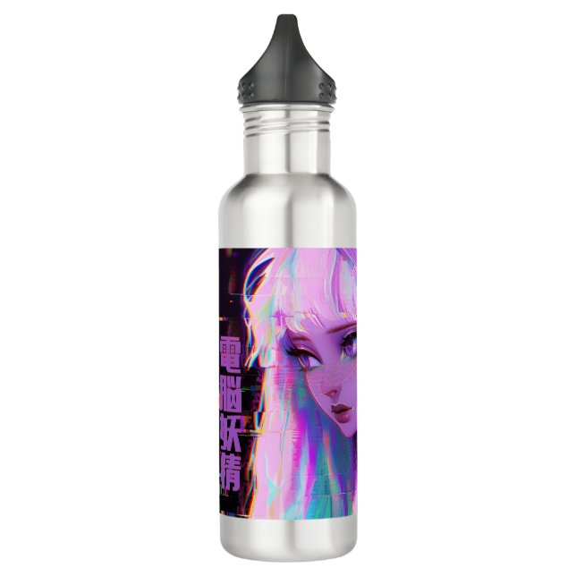 Cyber Fairy "Dennou Yousei" Glitchcore Edelstahlflasche (Links)