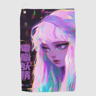 Cyber Fairy "Dennou Yousei" Glitchcore Golfhandtuch