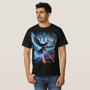 Cyber Falcon Neon Flight T - Shirt Design.