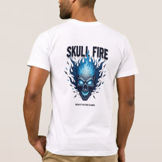 Cyber Flame Skull Shirt - Blue Fire 2025 Grunge Ar