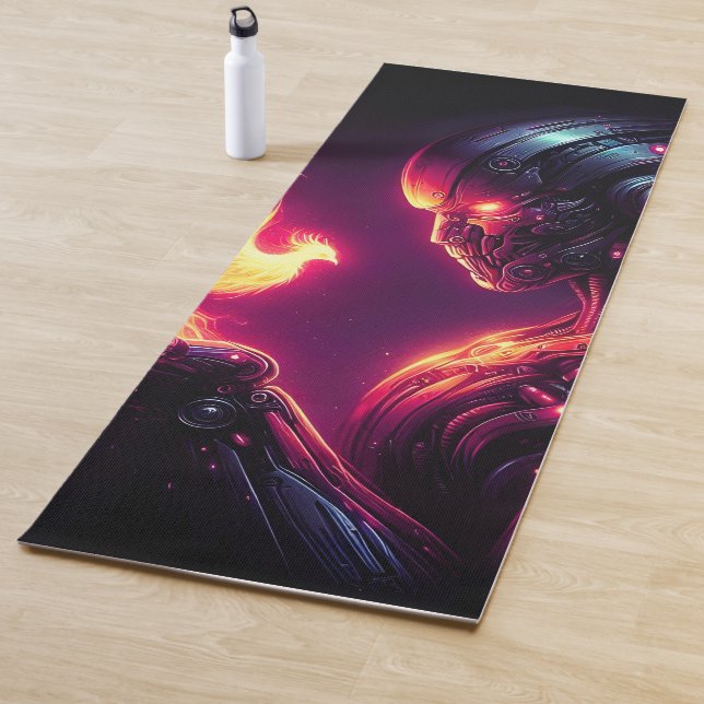 Cyber Futuristischer Robot Phoenix Feuergeist Yogamatte (Beispiel)