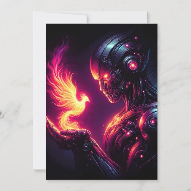 Cyber futuristischer Roboter Phoenix-Feuergeist Ankündigung (Vorderseite)
