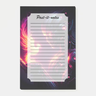 Cyber futuristischer Roboter-Phönix-Feuergeist Post-it Klebezettel