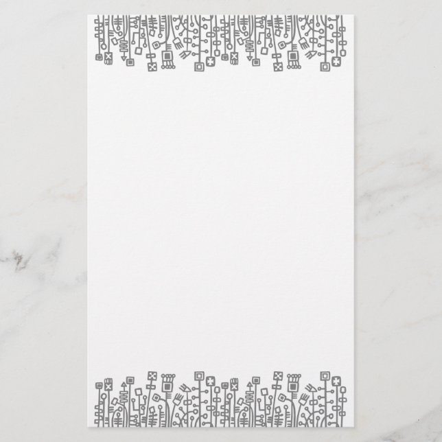 Cyber Garden - 50pc Black (grau) Briefpapier (Vorderseite)