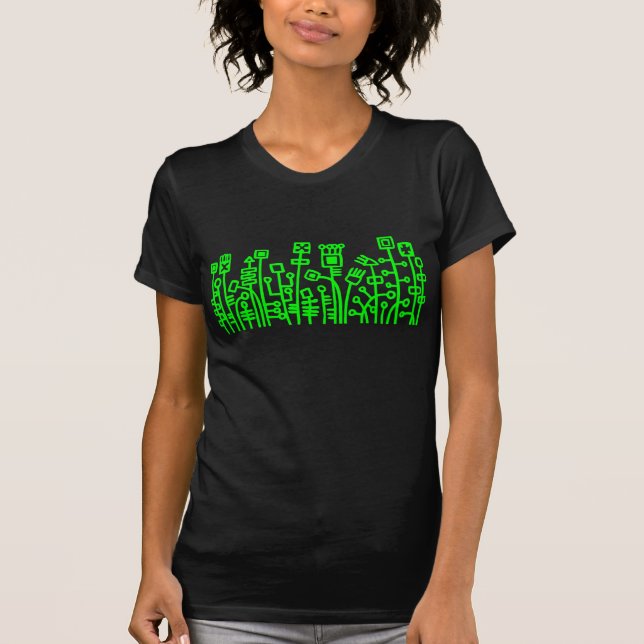 Cyber Garden - Green on Dark T-Shirt (Vorderseite)