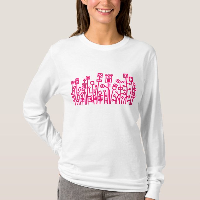 Cyber Garden - Neon Red T-Shirt (Vorderseite)