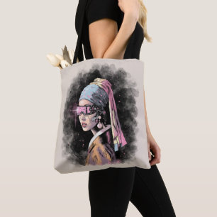 Cyber-Girl mit Perlenohrring