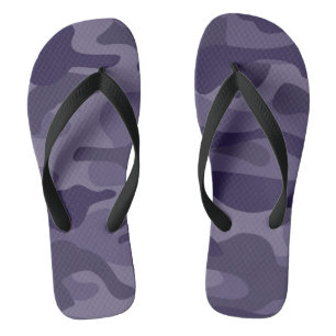 Cyber Grape Monocolor-Tarnmuster Flip Flops