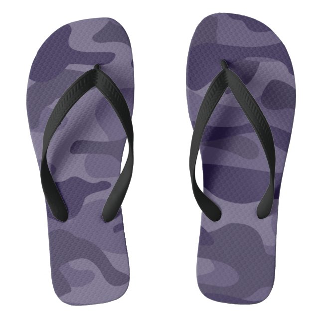 Cyber Grape Monocolor-Tarnmuster Flip Flops (Fußbett)