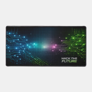 Cyber Grid Glow für Tech-Teenager Schreibtischunterlage